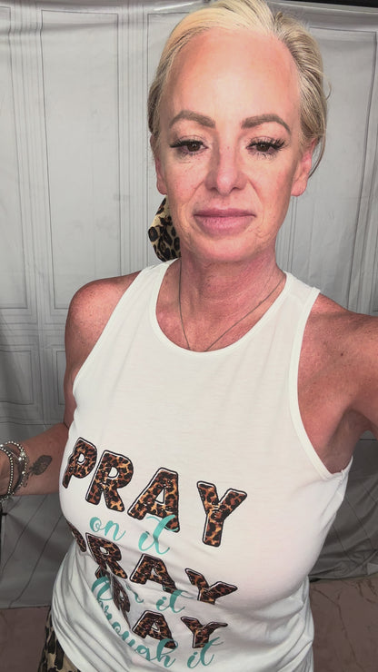 PRAY leopard white tank
